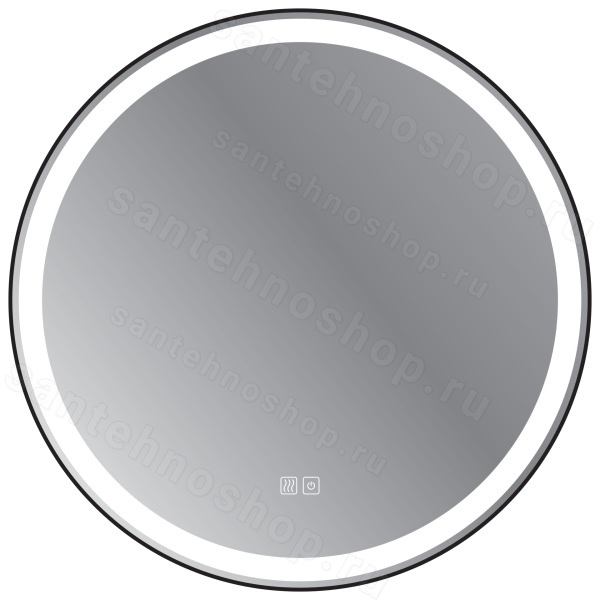Зеркало с подсветкой Cezares Cadro CZR-SPC-CADRO-600-LED-TCH-WARM 60.7x60.7, черный 60.7x60.7, черный