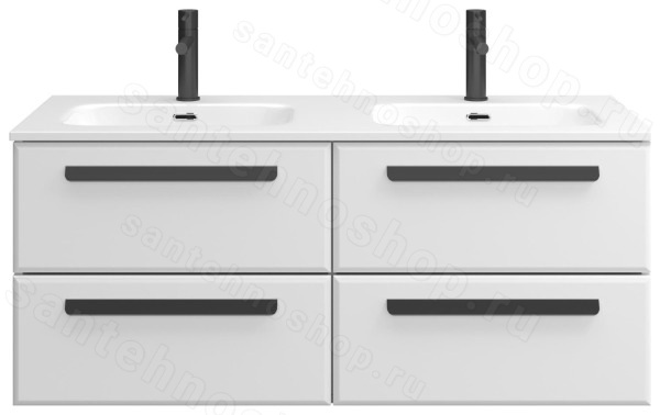 Тумба с раковиной Cezares Eco-cer-n 00-00017280 121x51 подвесная, белая глянцевая 121x51 подвесная, белая глянцевая