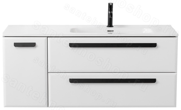 Тумба с раковиной Cezares Eco-cer-n 00-00017285 121x51 подвесная, белая глянцевая 121x51 подвесная, белая глянцевая