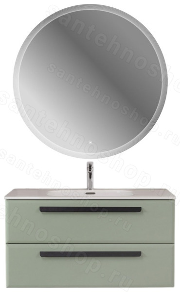 Тумба с раковиной Cezares Eco-cer-n 00-00021062 101x51 подвесная, светло-зеленая матовая 101x51 подвесная, светло-зеленая матовая