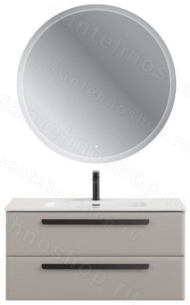 Тумба с раковиной Cezares Eco-cer-n 00-00021063 101x51 подвесная, серо-бежевая матовая 101x51 подвесная, серо-бежевая матовая