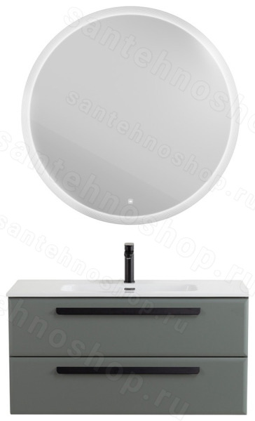 Тумба с раковиной Cezares Eco-cer-n 00-00021065 101x51 подвесная, серо-зеленая матовая 101x51 подвесная, серо-зеленая матовая