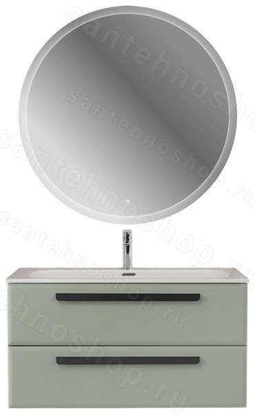 Тумба с раковиной Cezares Eco-cer-n 00-00021067 101x51 подвесная, светло-зеленая матовая 101x51 подвесная, светло-зеленая матовая