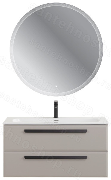 Тумба с раковиной Cezares Eco-cer-n 00-00021068 101x51 подвесная, серо-бежевая матовая 101x51 подвесная, серо-бежевая матовая