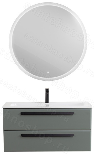 Тумба с раковиной Cezares Eco-cer-n 00-00021070 101x51 подвесная, серо-зеленая матовая 101x51 подвесная, серо-зеленая матовая