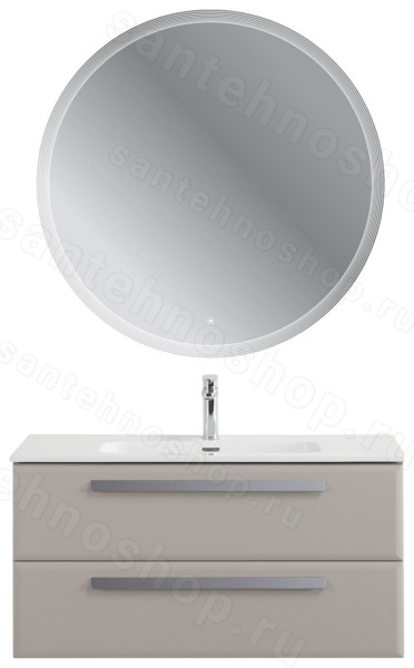 Тумба с раковиной Cezares Eco-cer-n 00-00021073 101x51 подвесная, серо-бежевая матовая 101x51 подвесная, серо-бежевая матовая