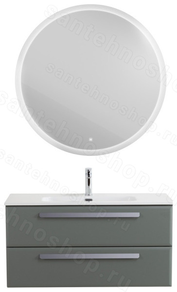 Тумба с раковиной Cezares Eco-cer-n 00-00021075 101x51 подвесная, серо-зеленая матовая 101x51 подвесная, серо-зеленая матовая