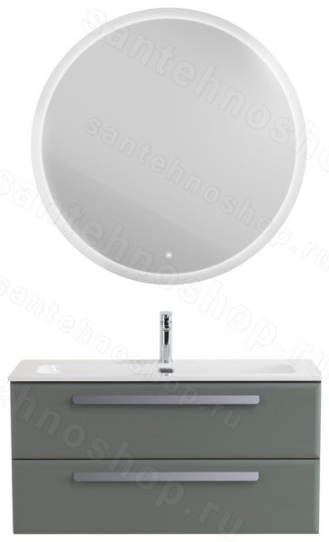 Тумба с раковиной Cezares Eco-cer-n 00-00021080 101x51 подвесная, серо-зеленая матовая 101x51 подвесная, серо-зеленая матовая