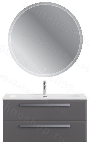 Тумба с раковиной Cezares Eco-cer-n 00-00021081 101x51 подвесная, темно-серая матовая 101x51 подвесная, темно-серая матовая