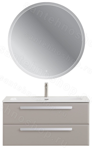 Тумба с раковиной Cezares Eco-cer-n 00-00021088 101x51 подвесная, серо-бежевая матовая 101x51 подвесная, серо-бежевая матовая