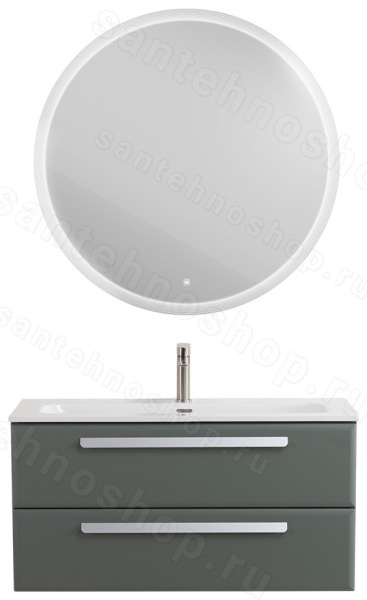 Тумба с раковиной Cezares Eco-cer-n 00-00021090 101x51 подвесная, серо-зеленая матовая 101x51 подвесная, серо-зеленая матовая