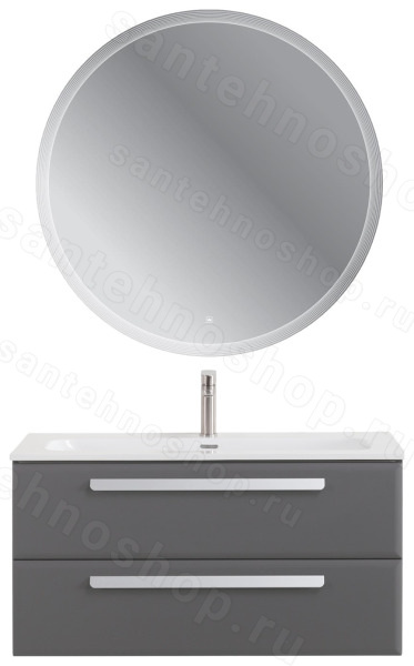 Тумба с раковиной Cezares Eco-cer-n 00-00021091 101x51 подвесная, темно-серая матовая 101x51 подвесная, темно-серая матовая