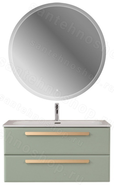 Тумба с раковиной Cezares Eco-cer-n 00-00021097 101x51 подвесная, светло-зеленая матовая 101x51 подвесная, светло-зеленая матовая
