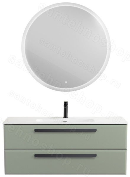 Тумба с раковиной Cezares Eco-cer-n 00-00021262 121x51 подвесная, светло-зеленая матовая 121x51 подвесная, светло-зеленая матовая