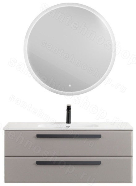Тумба с раковиной Cezares Eco-cer-n 00-00021263 121x51 подвесная, серо-бежевая матовая 121x51 подвесная, серо-бежевая матовая