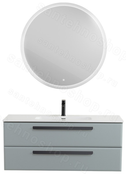Тумба с раковиной Cezares Eco-cer-n 00-00021264 121x51 подвесная, серо-голубая матовая 121x51 подвесная, серо-голубая матовая