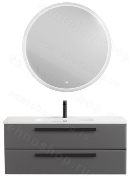 Тумба с раковиной Cezares Eco-cer-n 00-00021266 121x51 подвесная, темно-серая матовая 121x51 подвесная, темно-серая матовая