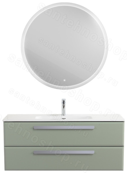Тумба с раковиной Cezares Eco-cer-n 00-00021272 121x51 подвесная, светло-зеленая матовая 121x51 подвесная, светло-зеленая матовая