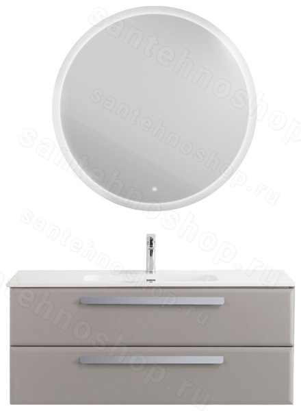 Тумба с раковиной Cezares Eco-cer-n 00-00021273 121x51 подвесная, серо-бежевая матовая 121x51 подвесная, серо-бежевая матовая