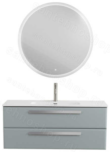 Тумба с раковиной Cezares Eco-cer-n 00-00021274 121x51 подвесная, серо-голубая матовая 121x51 подвесная, серо-голубая матовая