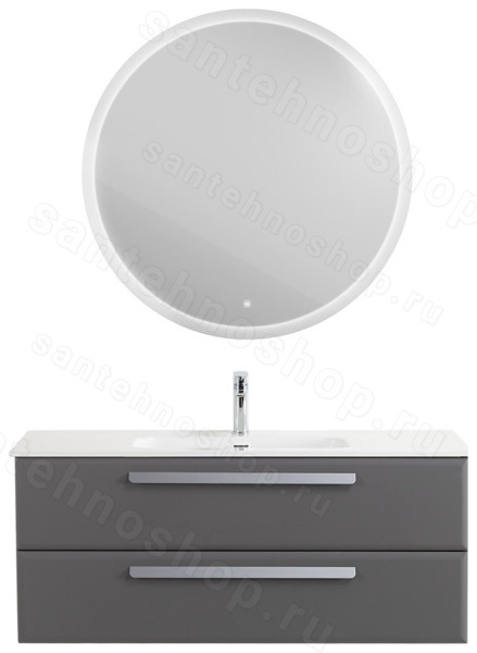 Тумба с раковиной Cezares Eco-cer-n 00-00021276 121x51 подвесная, темно-серая матовая 121x51 подвесная, темно-серая матовая