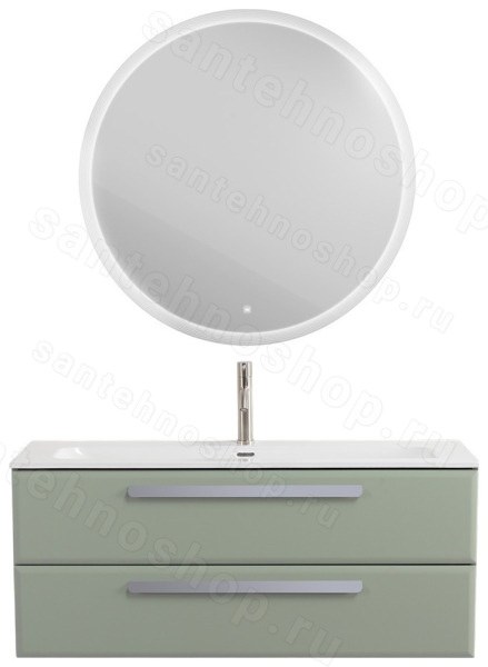 Тумба с раковиной Cezares Eco-cer-n 00-00021277 121x51 подвесная, светло-зеленая матовая 121x51 подвесная, светло-зеленая матовая