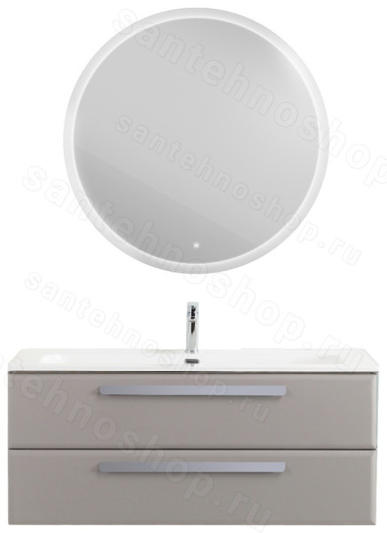 Тумба с раковиной Cezares Eco-cer-n 00-00021278 121x51 подвесная, серо-бежевая матовая 121x51 подвесная, серо-бежевая матовая