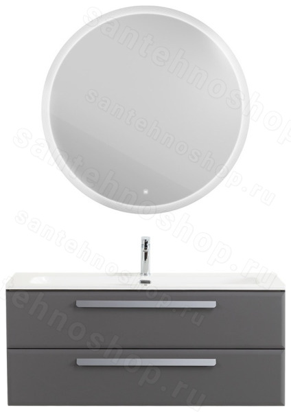 Тумба с раковиной Cezares Eco-cer-n 00-00021281 121x51 подвесная, темно-серая матовая 121x51 подвесная, темно-серая матовая