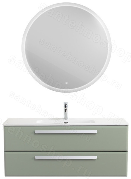 Тумба с раковиной Cezares Eco-cer-n 00-00021282 121x51 подвесная, светло-зеленая матовая 121x51 подвесная, светло-зеленая матовая