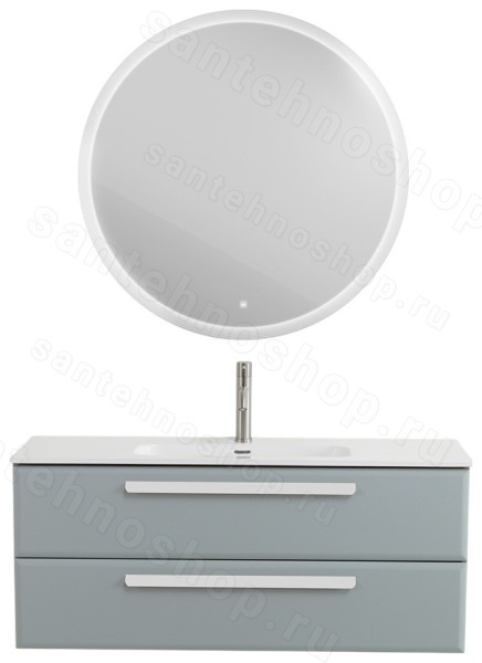 Тумба с раковиной Cezares Eco-cer-n 00-00021284 121x51 подвесная, серо-голубая матовая 121x51 подвесная, серо-голубая матовая