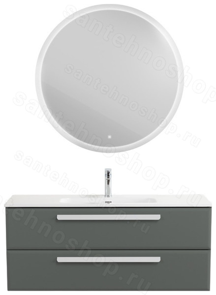 Тумба с раковиной Cezares Eco-cer-n 00-00021285 121x51 подвесная, серо-зеленая матовая 121x51 подвесная, серо-зеленая матовая