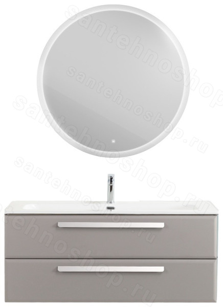 Тумба с раковиной Cezares Eco-cer-n 00-00021288 121x51 подвесная, серо-бежевая матовая 121x51 подвесная, серо-бежевая матовая