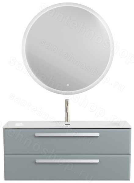 Тумба с раковиной Cezares Eco-cer-n 00-00021289 121x51 подвесная, серо-голубая матовая 121x51 подвесная, серо-голубая матовая