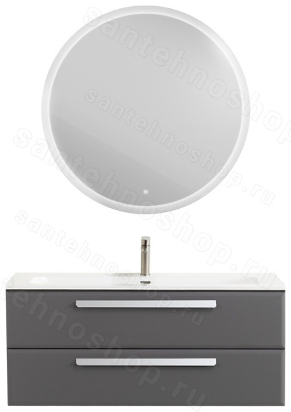 Тумба с раковиной Cezares Eco-cer-n 00-00021291 121x51 подвесная, темно-серая матовая 121x51 подвесная, темно-серая матовая