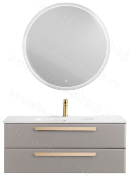 Тумба с раковиной Cezares Eco-cer-n 00-00021293 121x51 подвесная, серо-бежевая матовая 121x51 подвесная, серо-бежевая матовая