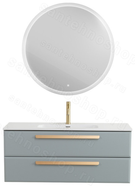 Тумба с раковиной Cezares Eco-cer-n 00-00021294 121x51 подвесная, серо-голубая матовая 121x51 подвесная, серо-голубая матовая