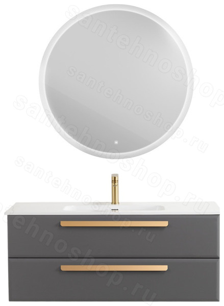Тумба с раковиной Cezares Eco-cer-n 00-00021296 121x51 подвесная, темно-серая матовая 121x51 подвесная, темно-серая матовая