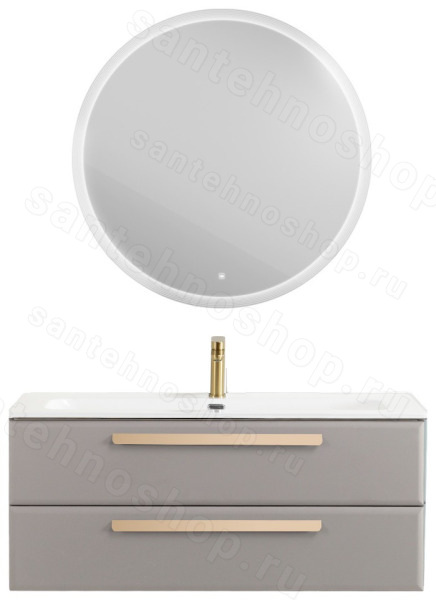 Тумба с раковиной Cezares Eco-cer-n 00-00021298 121x51 подвесная, серо-бежевая матовая 121x51 подвесная, серо-бежевая матовая