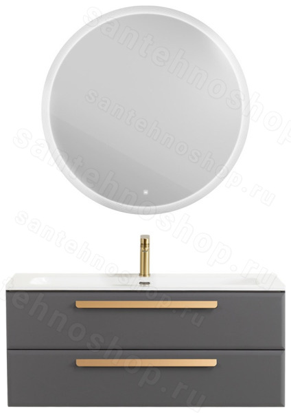 Тумба с раковиной Cezares Eco-cer-n 00-00021301 121x51 подвесная, темно-серая матовая 121x51 подвесная, темно-серая матовая