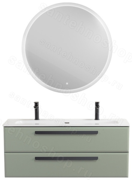 Тумба с раковиной Cezares Eco-cer-n 00-00021302 121x51 подвесная, светло-зеленая матовая 121x51 подвесная, светло-зеленая матовая