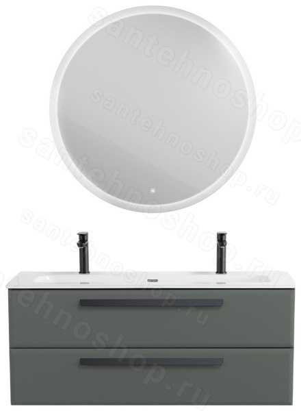 Тумба с раковиной Cezares Eco-cer-n 00-00021305 121x51 подвесная, серо-зеленая матовая 121x51 подвесная, серо-зеленая матовая