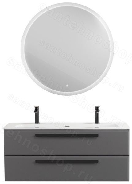 Тумба с раковиной Cezares Eco-cer-n 00-00021306 121x51 подвесная, темно-серая матовая 121x51 подвесная, темно-серая матовая