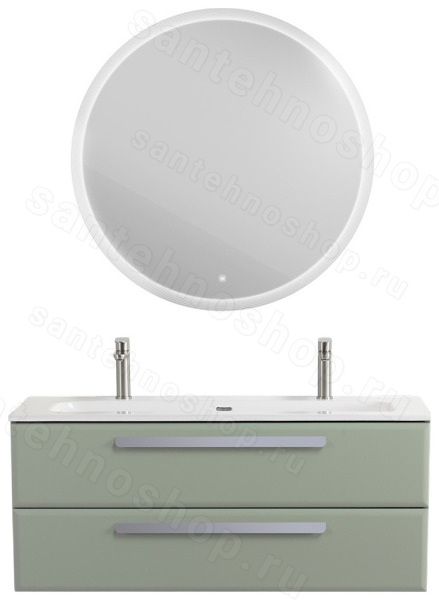 Тумба с раковиной Cezares Eco-cer-n 00-00021307 121x51 подвесная, светло-зеленая матовая 121x51 подвесная, светло-зеленая матовая