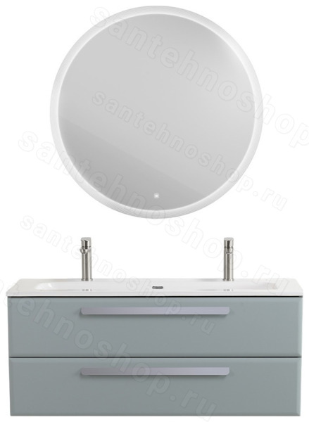 Тумба с раковиной Cezares Eco-cer-n 00-00021309 121x51 подвесная, серо-голубая матовая 121x51 подвесная, серо-голубая матовая