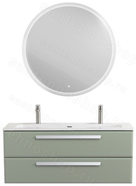 Тумба с раковиной Cezares Eco-cer-n 00-00021312 121x51 подвесная, светло-зеленая матовая 121x51 подвесная, светло-зеленая матовая