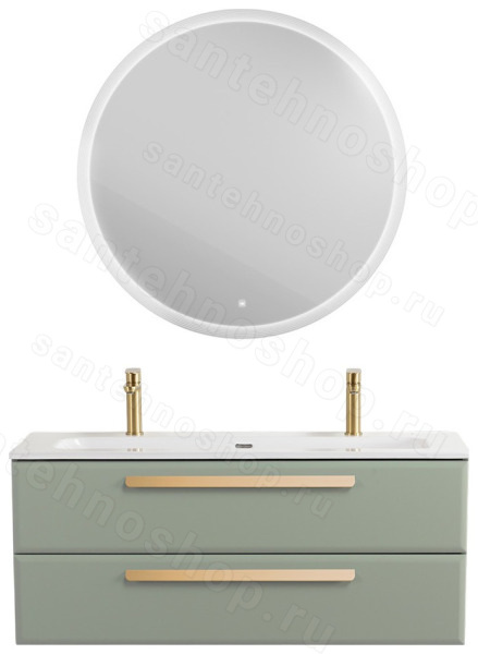 Тумба с раковиной Cezares Eco-cer-n 00-00021317 121x51 подвесная, светло-зеленая матовая 121x51 подвесная, светло-зеленая матовая