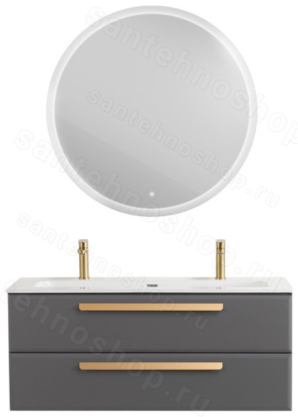 Тумба с раковиной Cezares Eco-cer-n 00-00021321 121x51 подвесная, темно-серая матовая 121x51 подвесная, темно-серая матовая