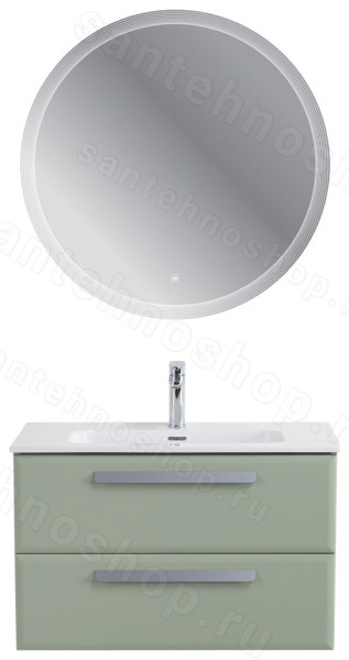 Тумба с раковиной Cezares Eco-cer-n 00-00021359 81x51 подвесная, светло-зеленая матовая 81x51 подвесная, светло-зеленая матовая