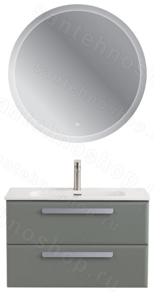 Тумба с раковиной Cezares Eco-cer-n 00-00021362 81x51 подвесная, серо-зеленая матовая 81x51 подвесная, серо-зеленая матовая