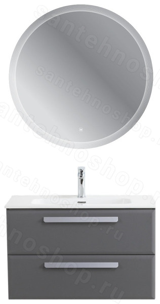 Тумба с раковиной Cezares Eco-cer-n 00-00021363 81x51 подвесная, темно-серая матовая 81x51 подвесная, темно-серая матовая